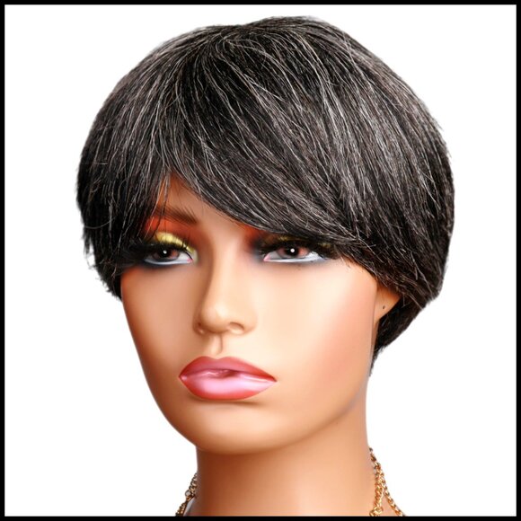 Short Pixie Cut Wig Virgin Human Hair Glueless Wear and Go Layered Bangs main image 5